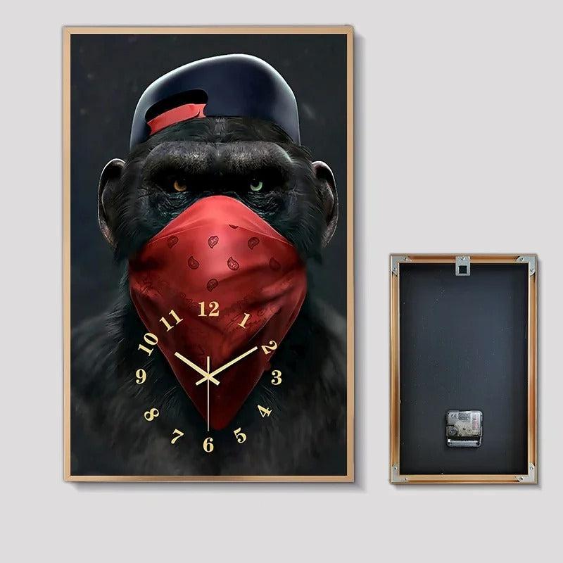 Monkey Artist Wall Clock – product view 2