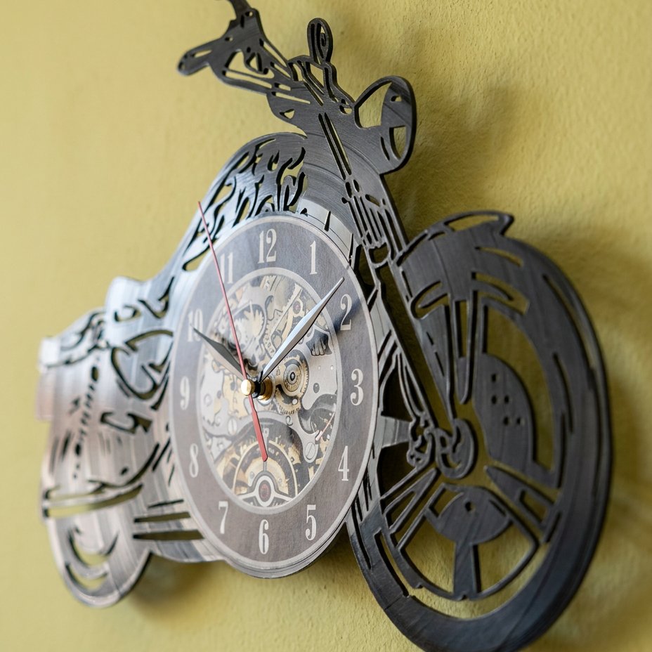 Motorcycle Design Wall Clock – product view 3