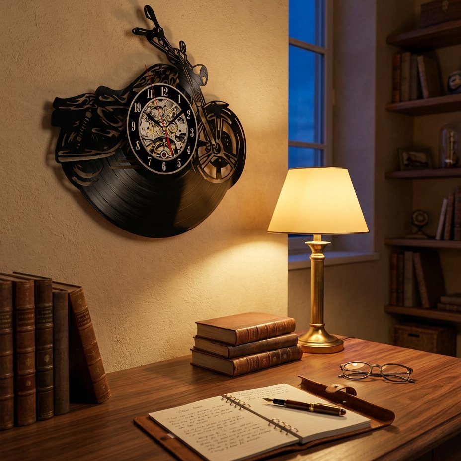 Motorcycle Design Wall Clock – product view 4