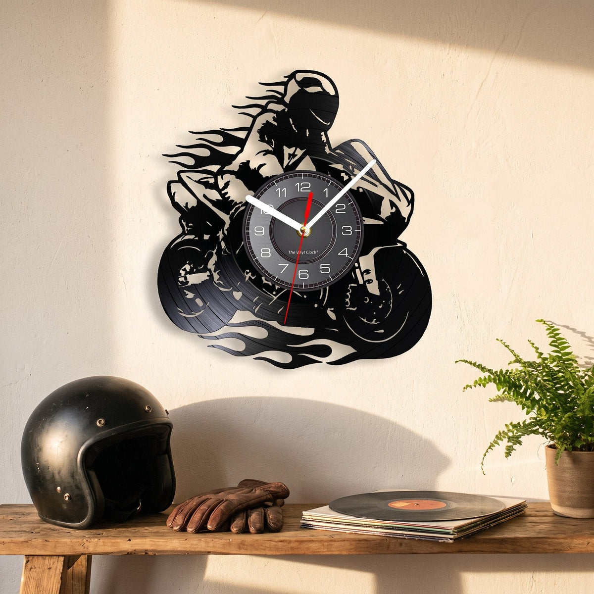 Motorcycle Vinyl Wall Clock – product image