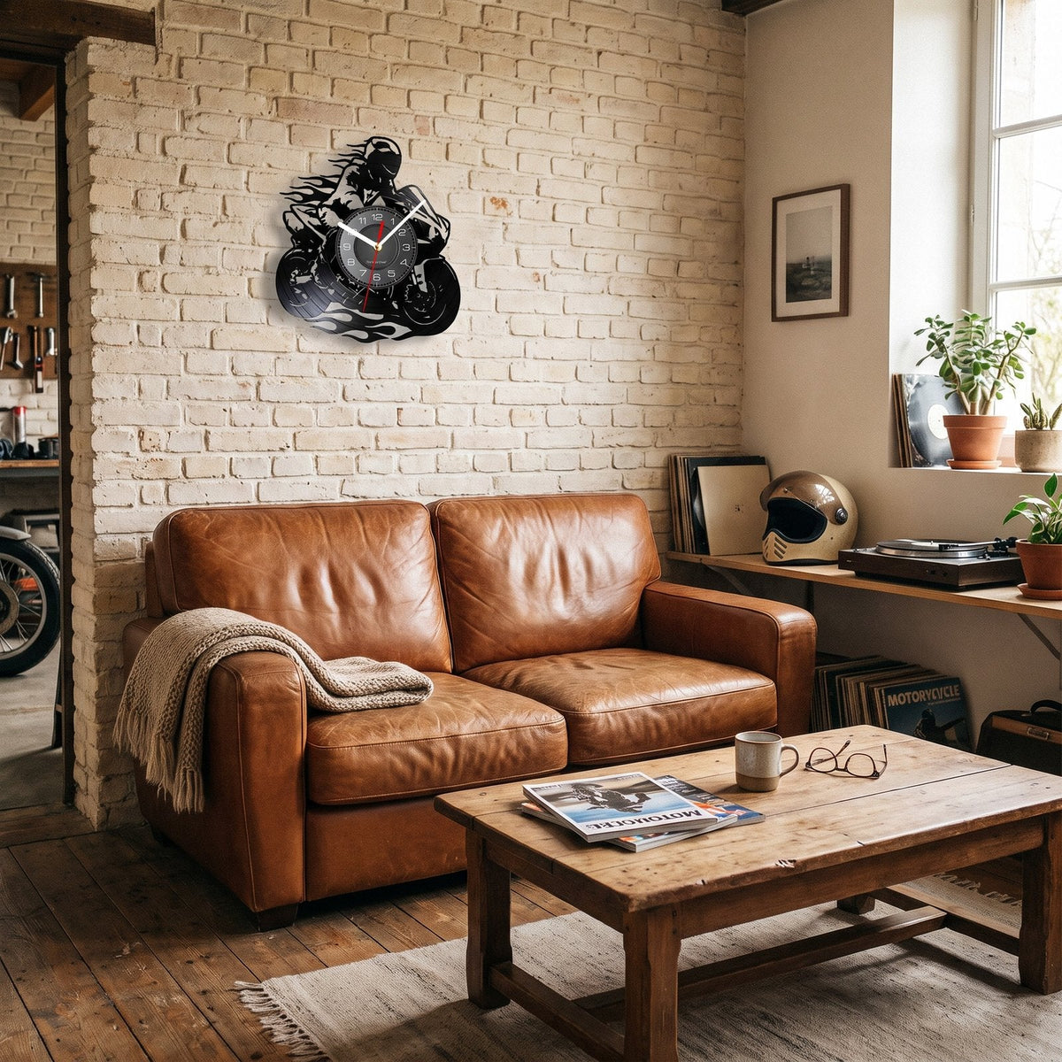 Motorcycle Vinyl Wall Clock – product view 4