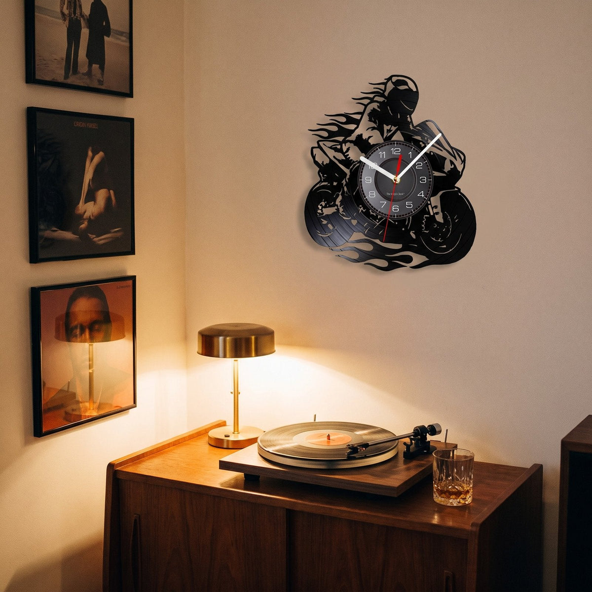 Motorcycle Vinyl Wall Clock – product view 5