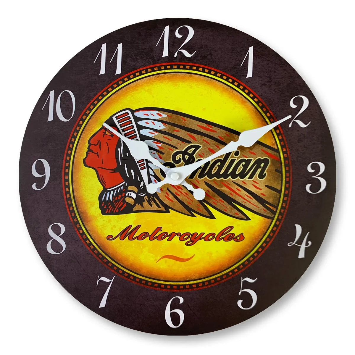 Native American Indian Motorcycle Wall Clock – product view 3