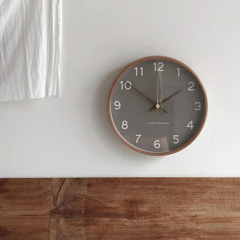 Natural Finish Minimalist Wooden Wall Clock – product image