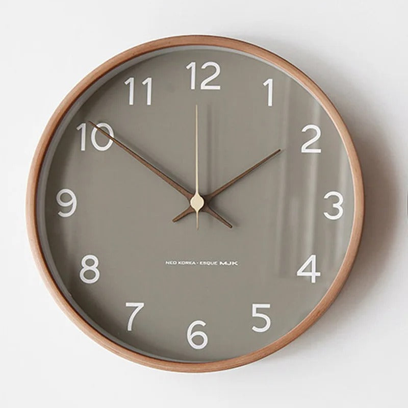 Natural Finish Minimalist Wooden Wall Clock – product view 2