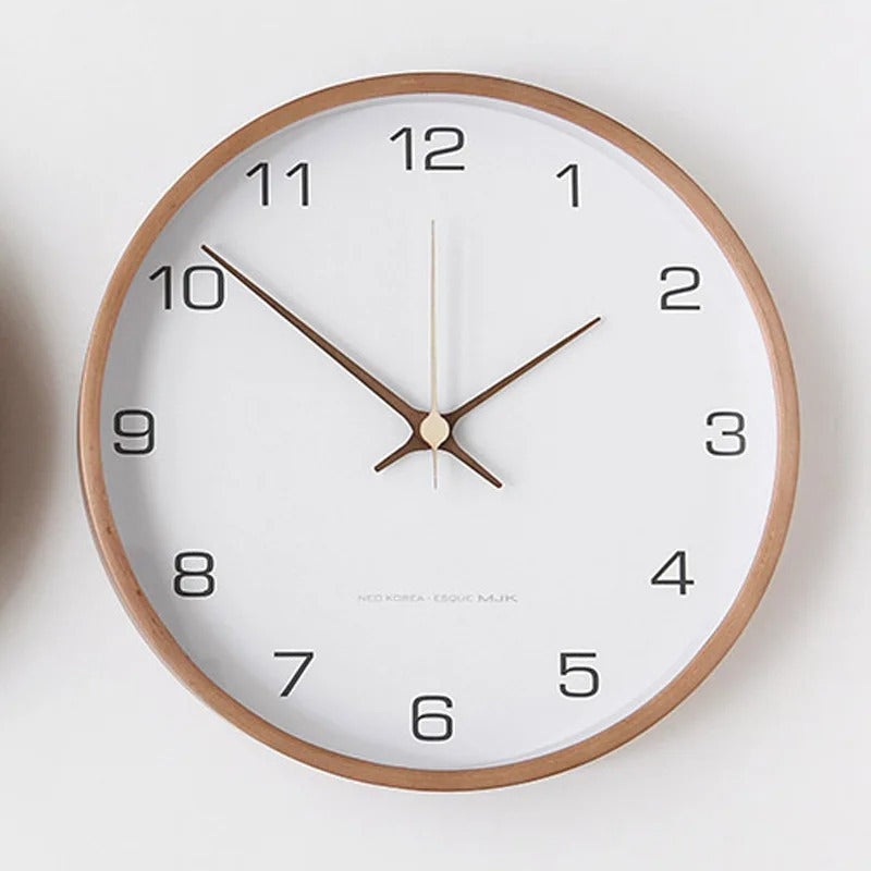 Natural Finish Minimalist Wooden Wall Clock – product view 3