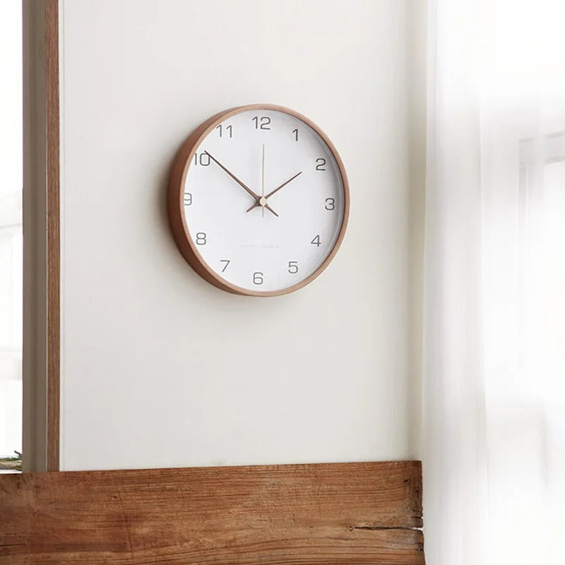 Natural Finish Minimalist Wooden Wall Clock – product view 4