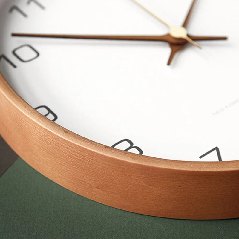 Natural Finish Minimalist Wooden Wall Clock – product view 5