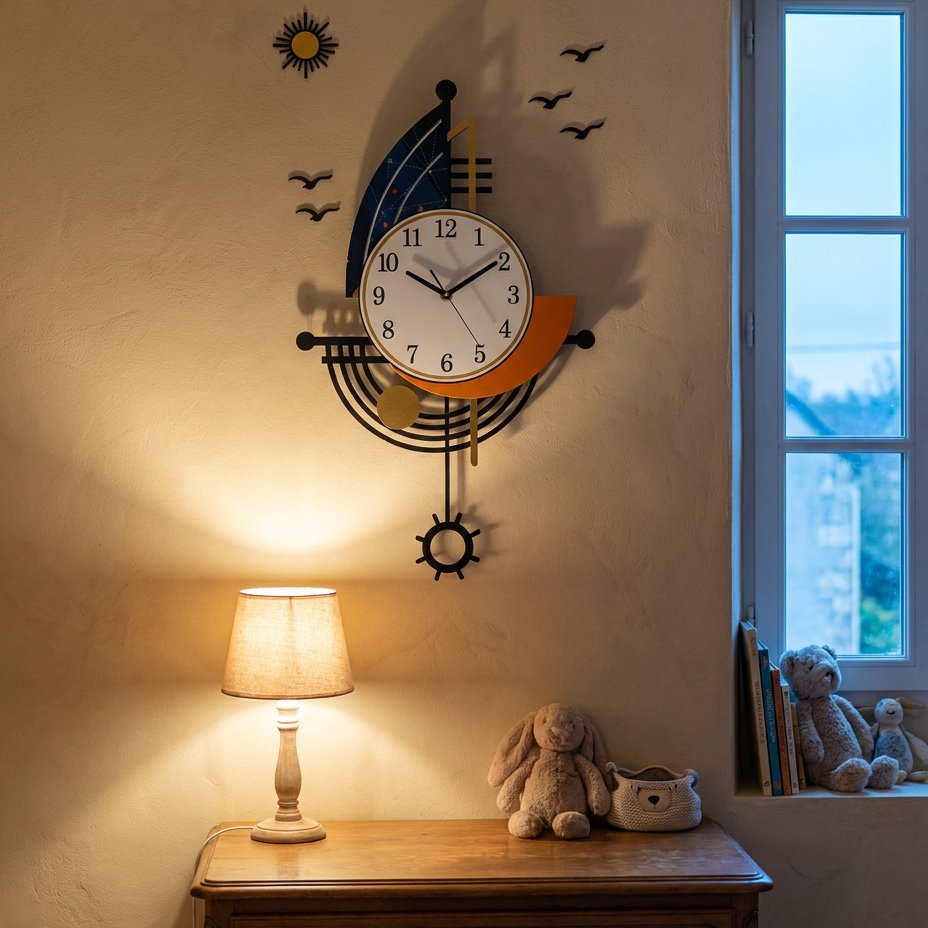 Nautical Sailing Wall Clock – product view 3