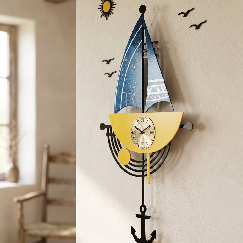 Nautical Sailing Wall Clock – product view 4