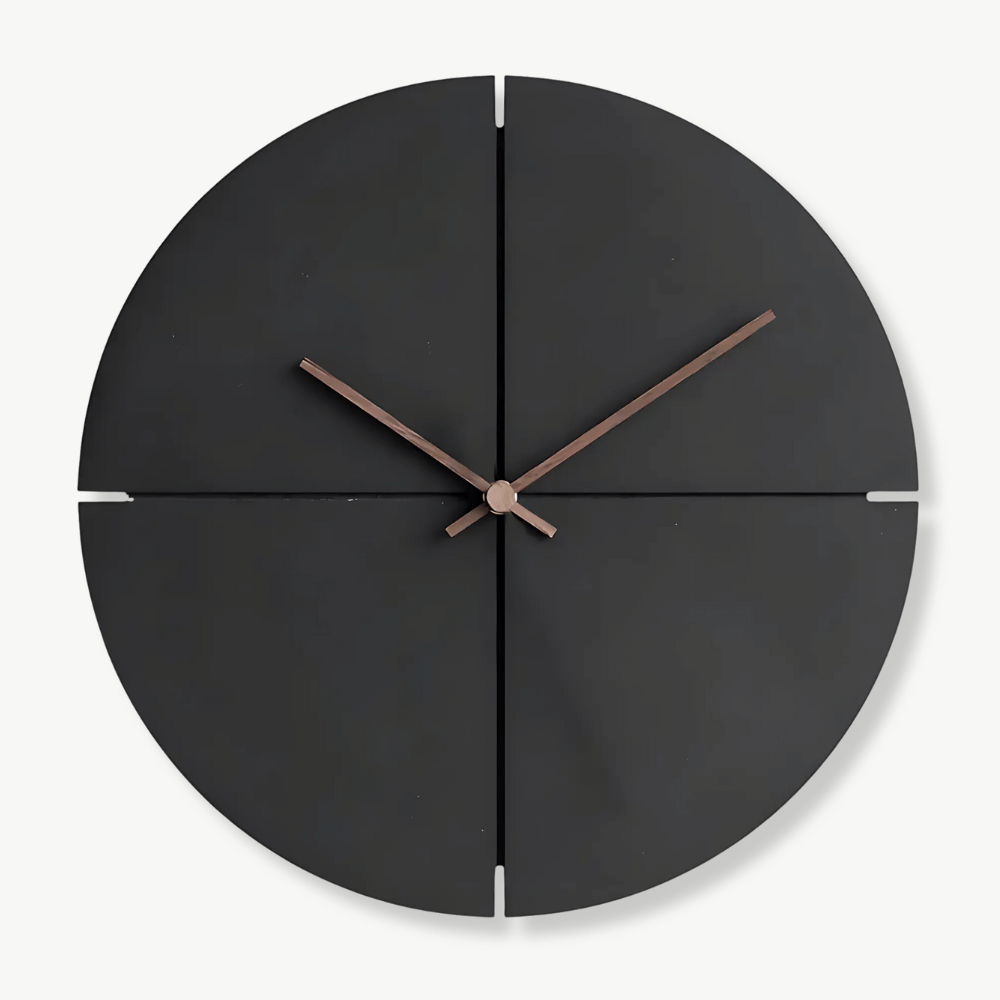 Nordic Black Wood Wall Clock – Standard