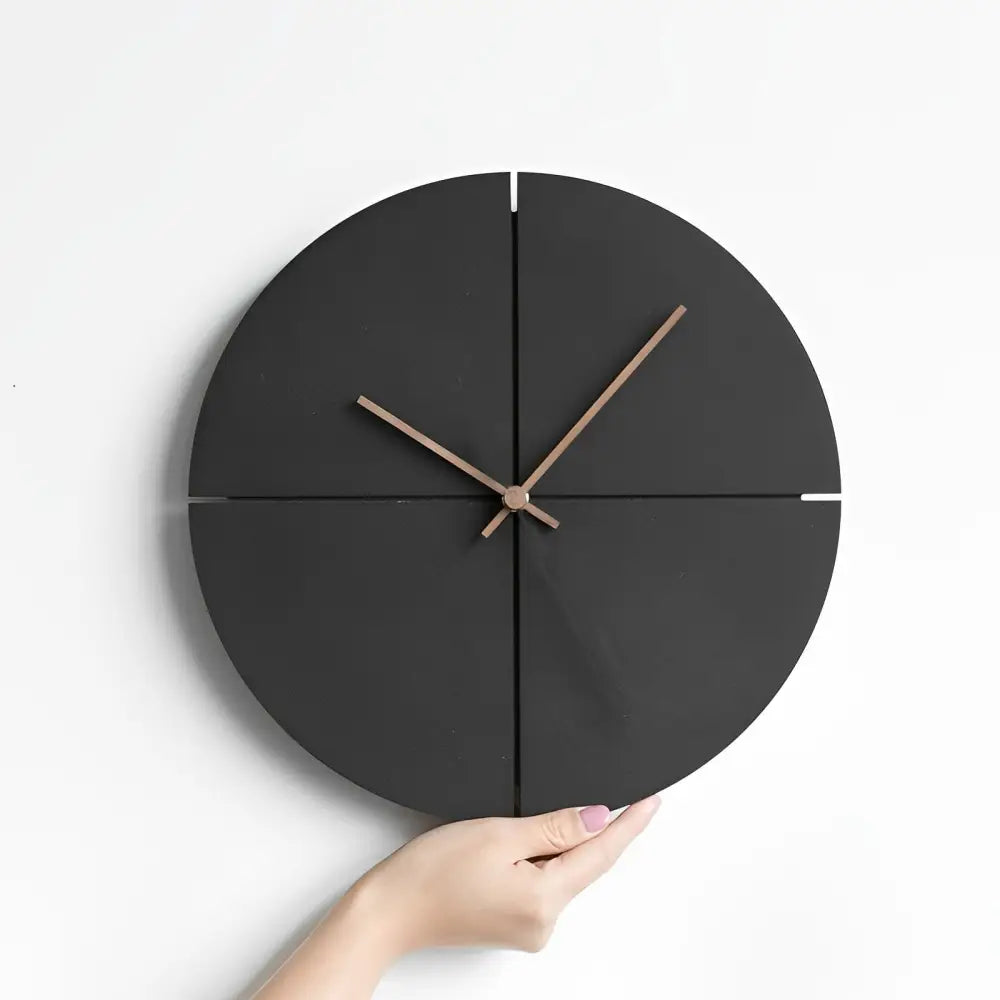 Nordic Black Wood Wall Clock – view 3