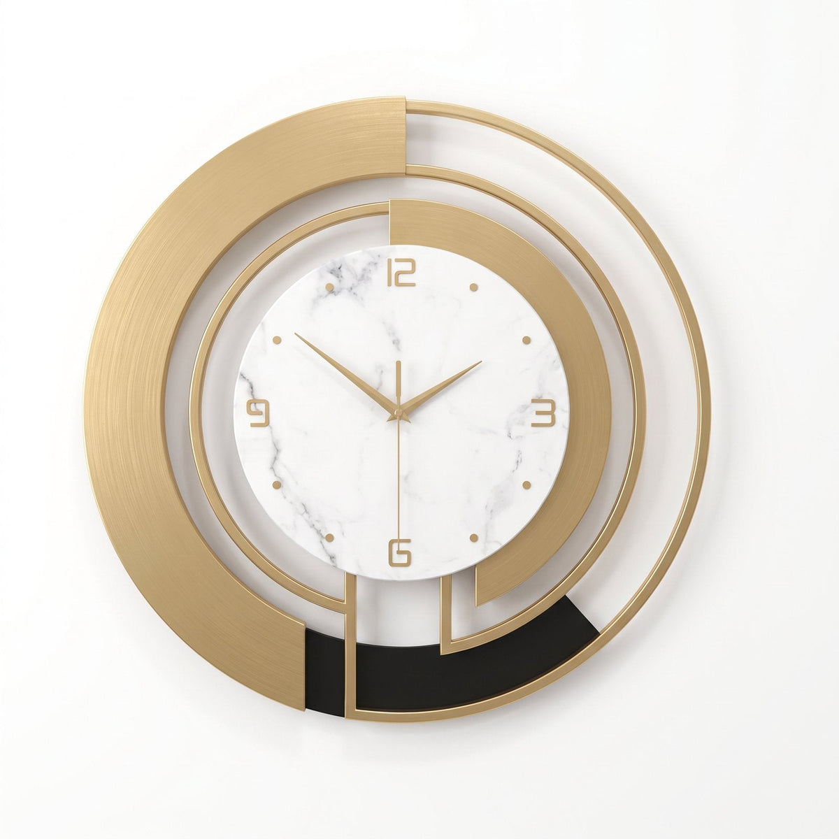 Open-Frame Gold Metal Wall Clock – product view 5