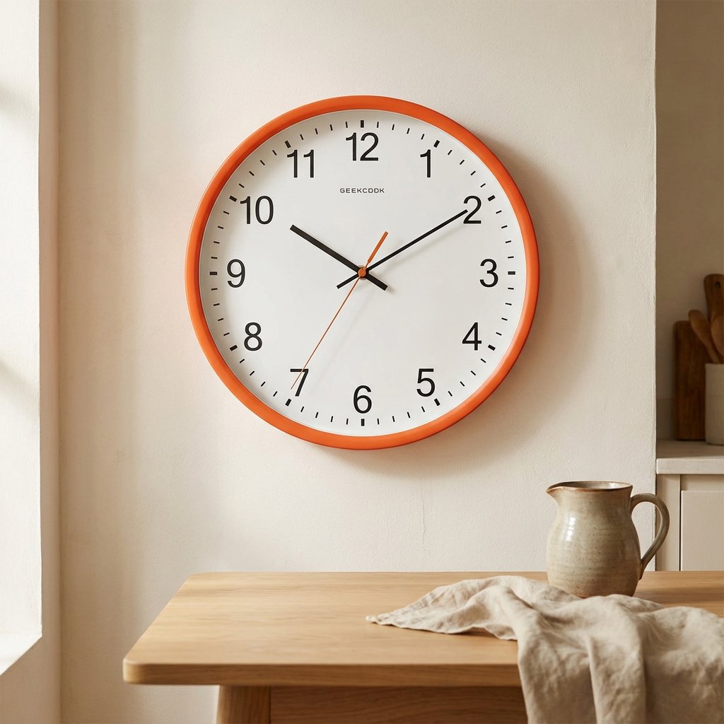 Orange Numbers Wall Clock – product image