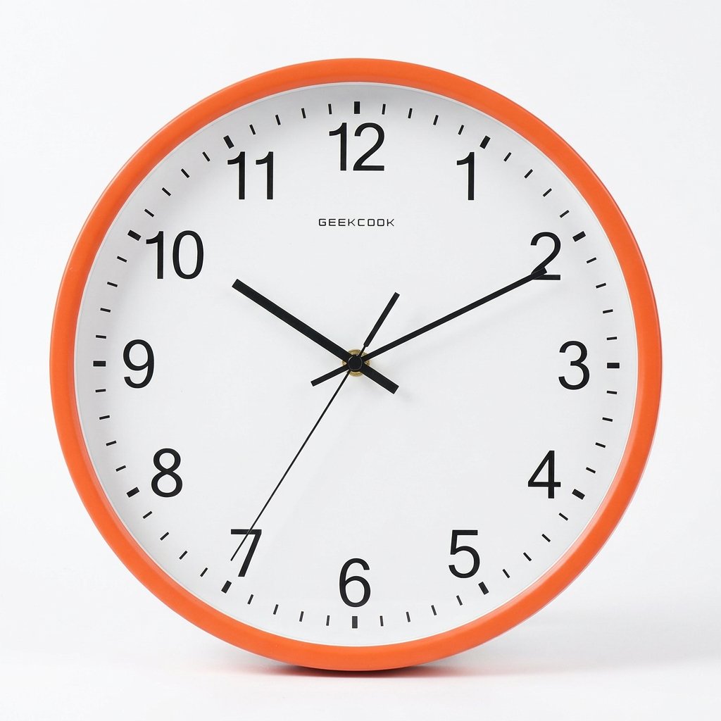 Orange Numbers Wall Clock – product view 3