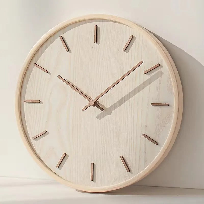 Organic Minimalist Wood Wall Clock – product view 2