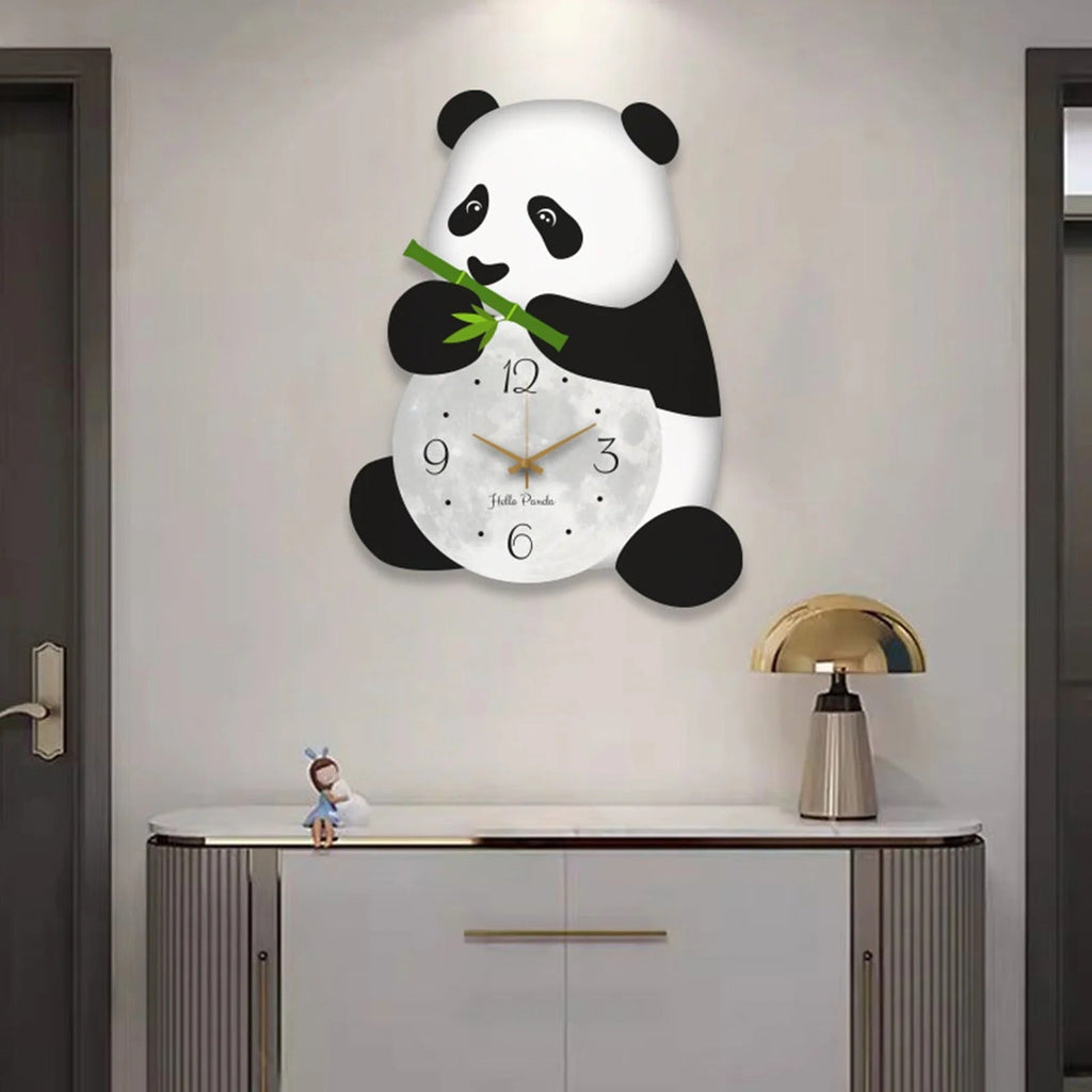 Panda Bamboo Wall Clock – product view 3