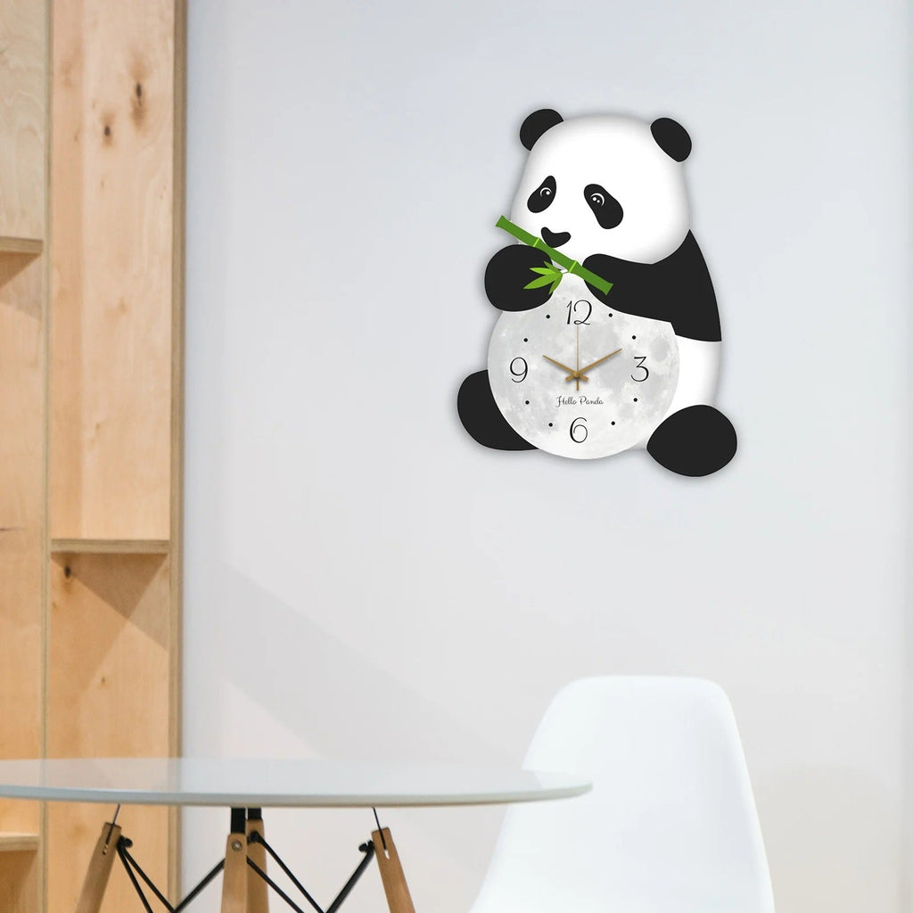 Panda Bamboo Wall Clock – product view 4
