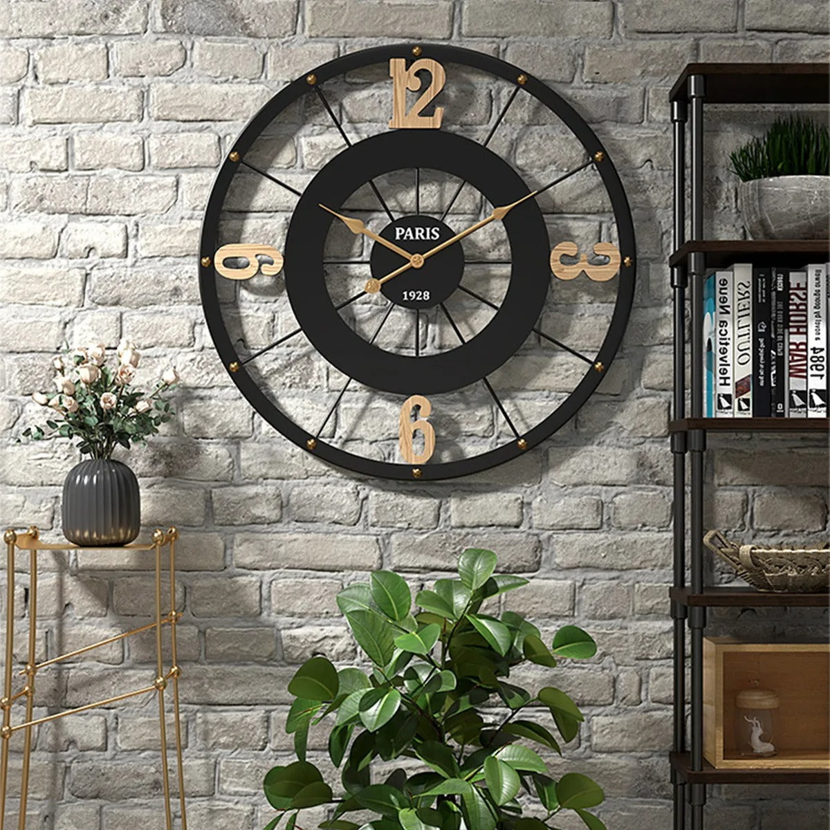 Paris Industrial Wall Clock – product view 4