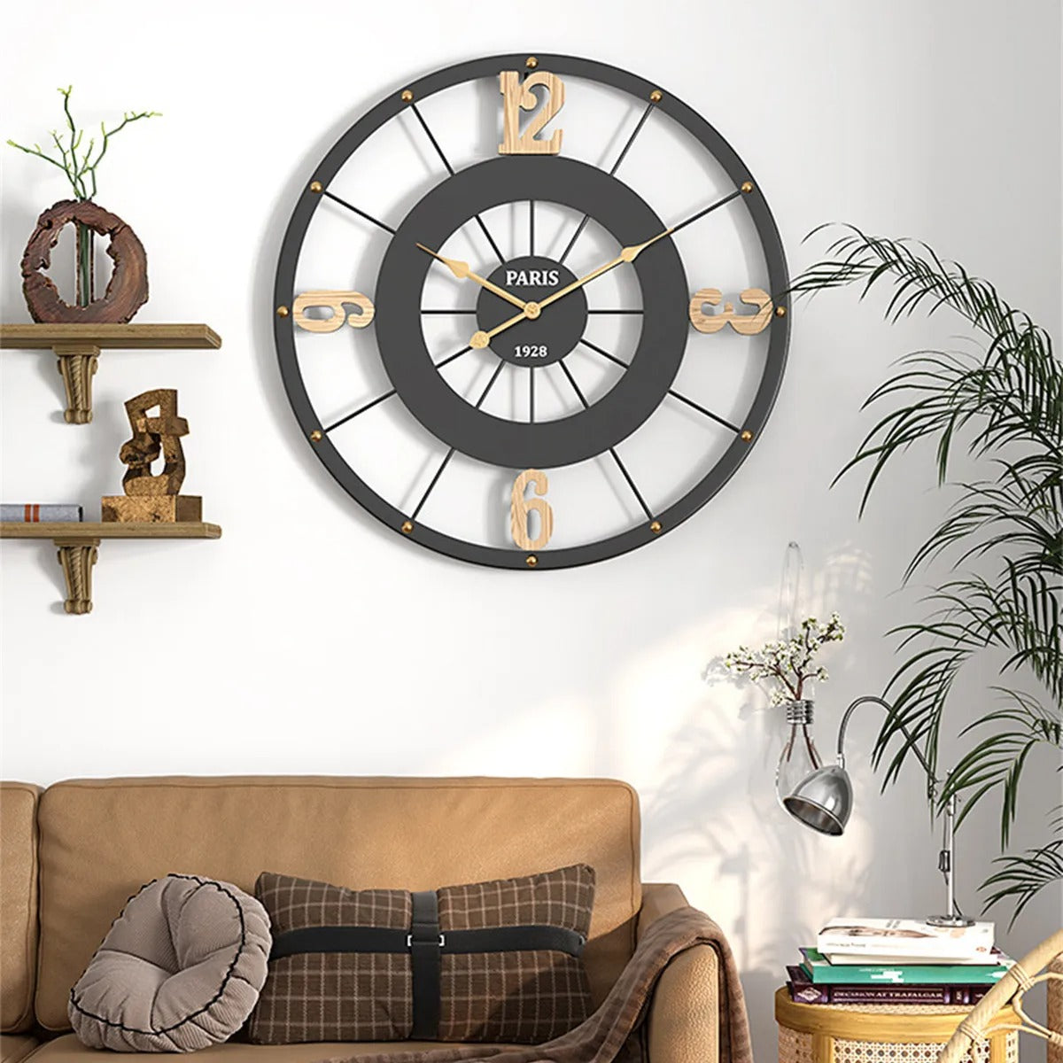 Paris Industrial Wall Clock – product view 5