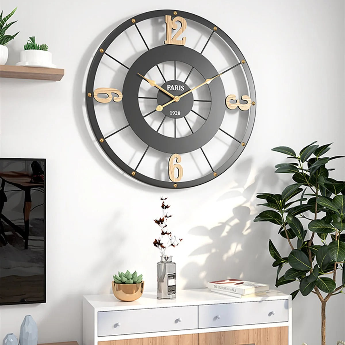 Paris Industrial Wall Clock – product view 7
