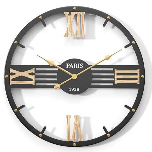 Parisian Roman Numeral Metal Wall Clock – product view 9