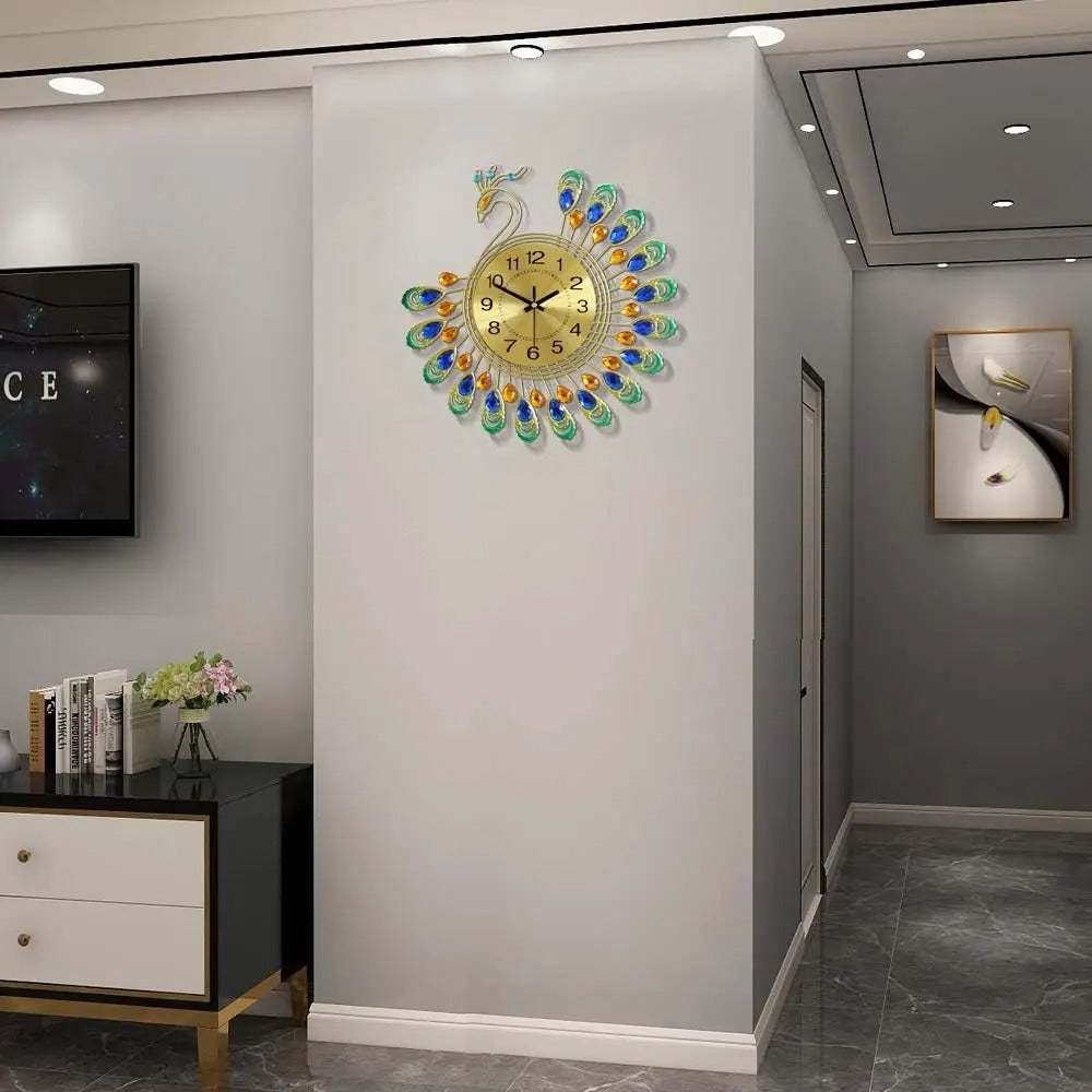 Peacock Crystal Wall Clock – product view 3