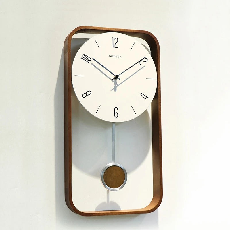 Modern Wooden Pendulum Wall Clock for UK interiors