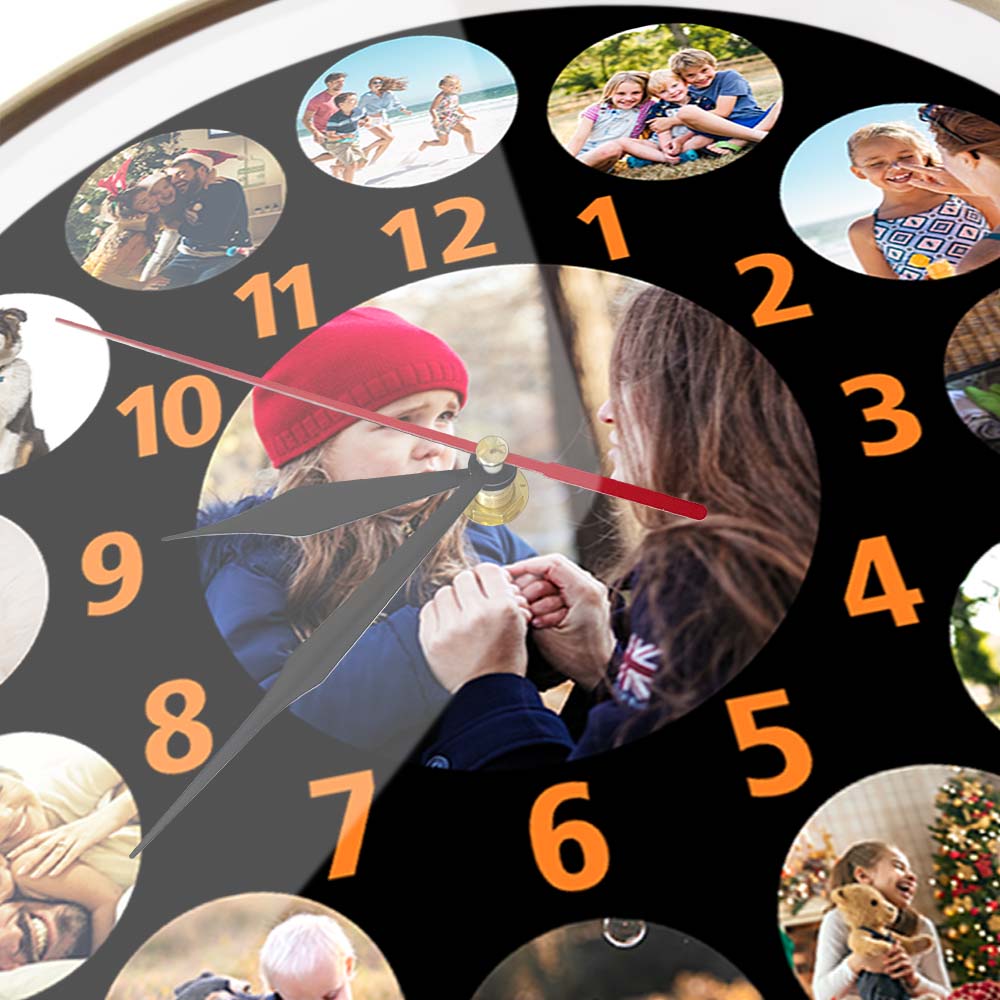 Round Multi-Photo Wall Clock for UK interiors