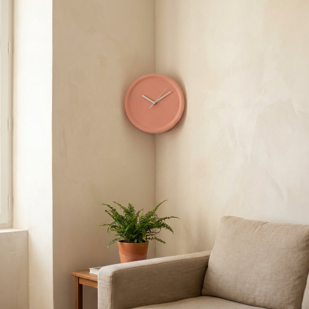 Pink Corner Wall Clock – product image