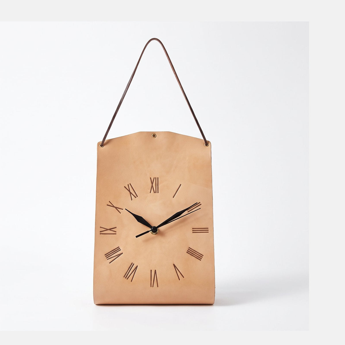 Red Leather Wall Clock – product view 4