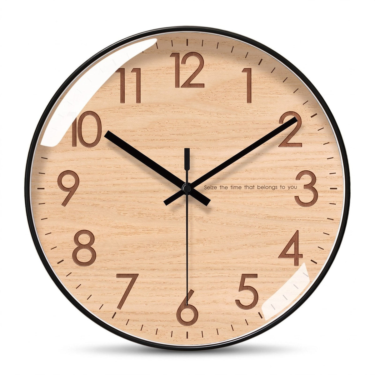 Refined Natural Wood Wall Clock – product view 11