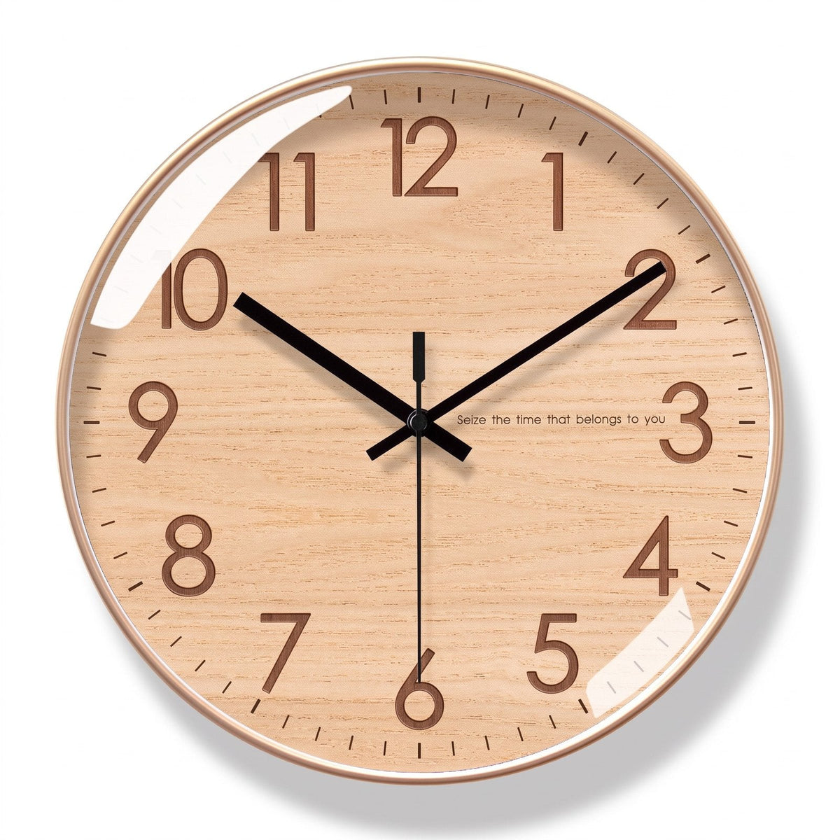 Refined Natural Wood Wall Clock – product view 12