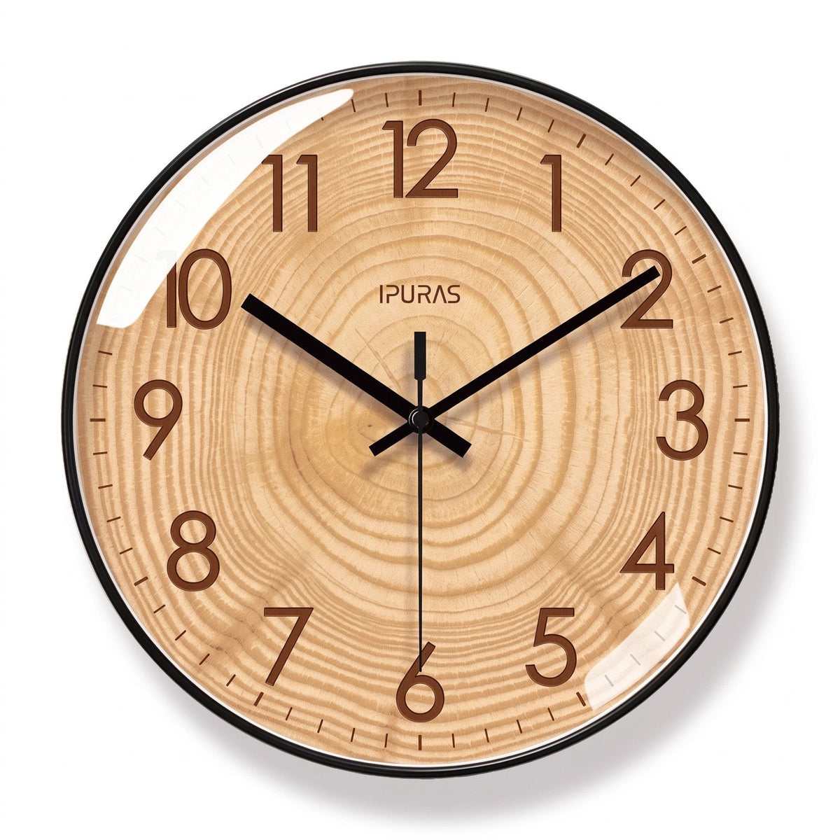 Refined Natural Wood Wall Clock – product view 13