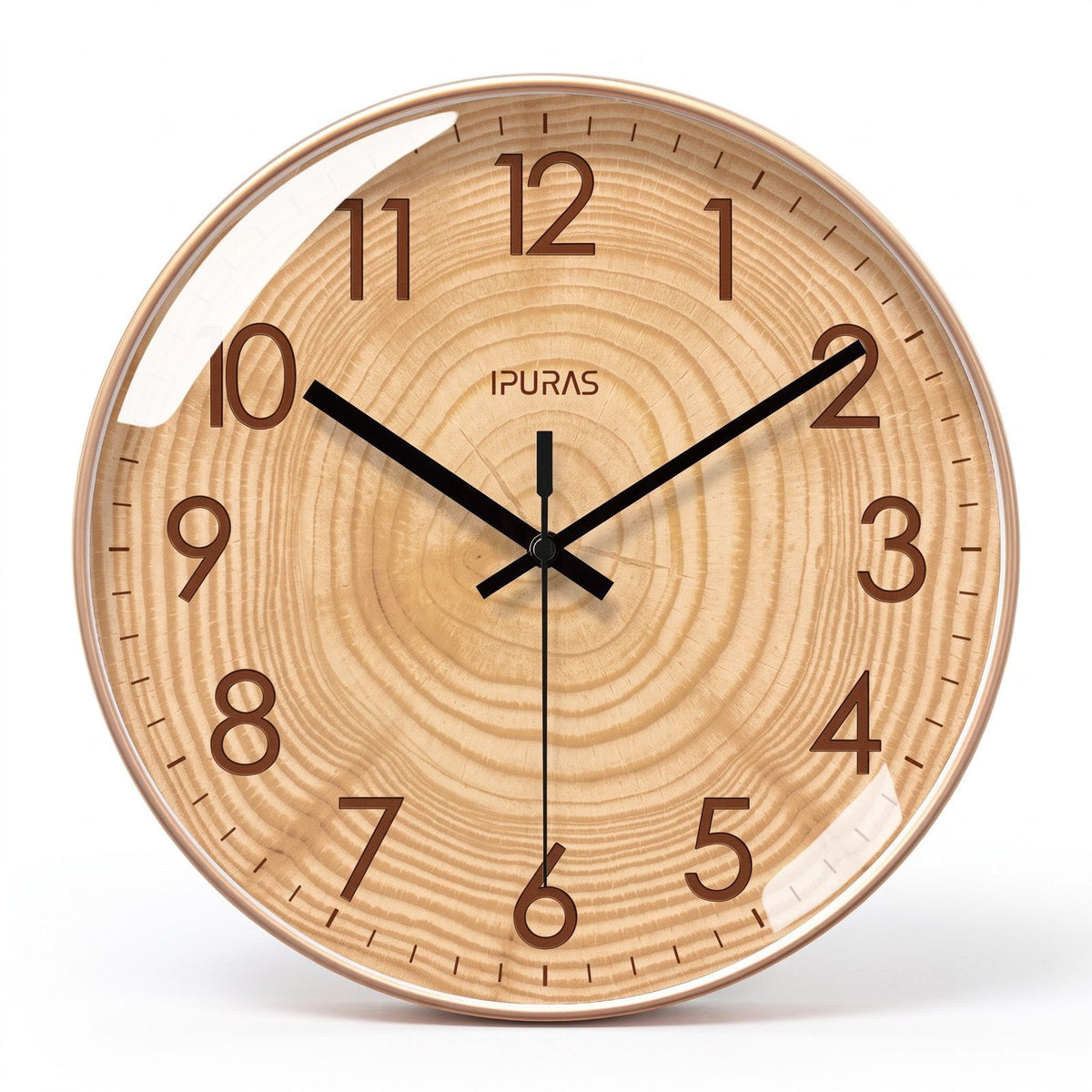 Refined Natural Wood Wall Clock – product view 14