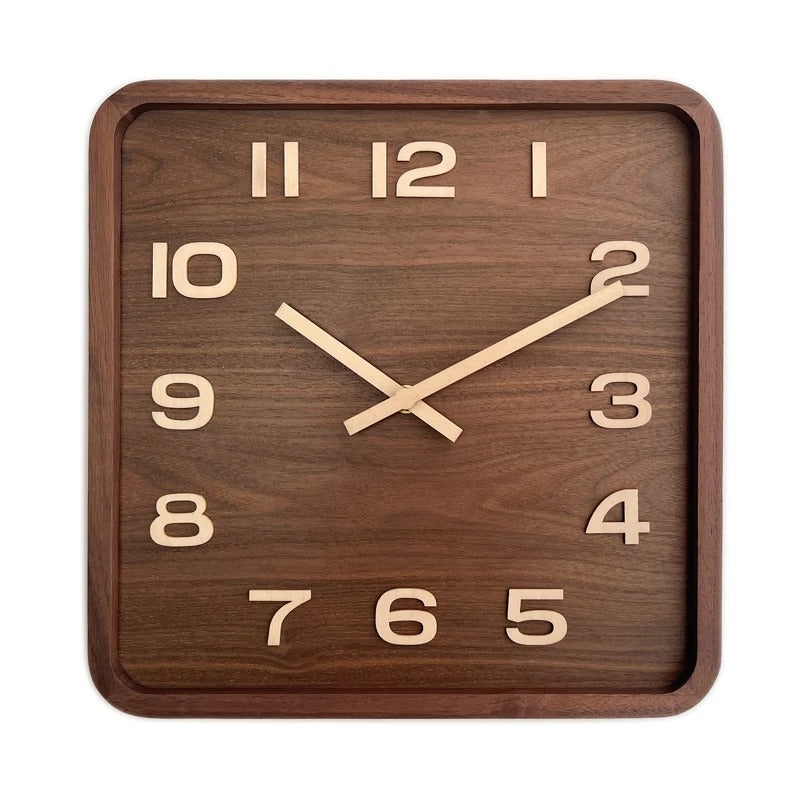 Refined Square Wooden Wall Clock – product view 5