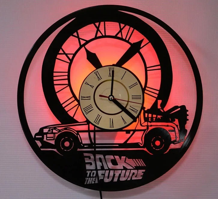 Retro-Futuristic DeLorean Vinyl Wall Clock – product view 2