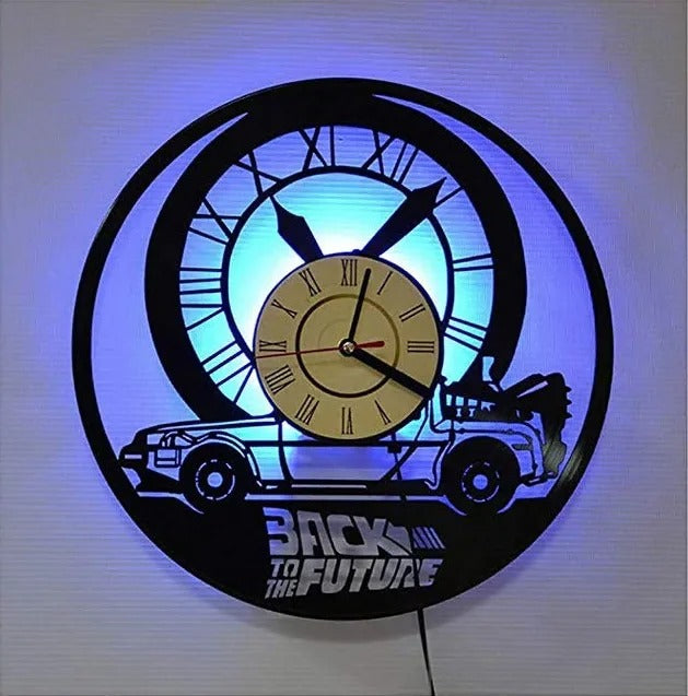 Retro-Futuristic DeLorean Vinyl Wall Clock – product view 3