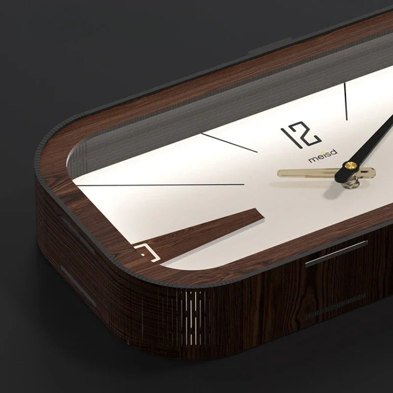Retro Rectangular Wooden Wall Clock – product view 4