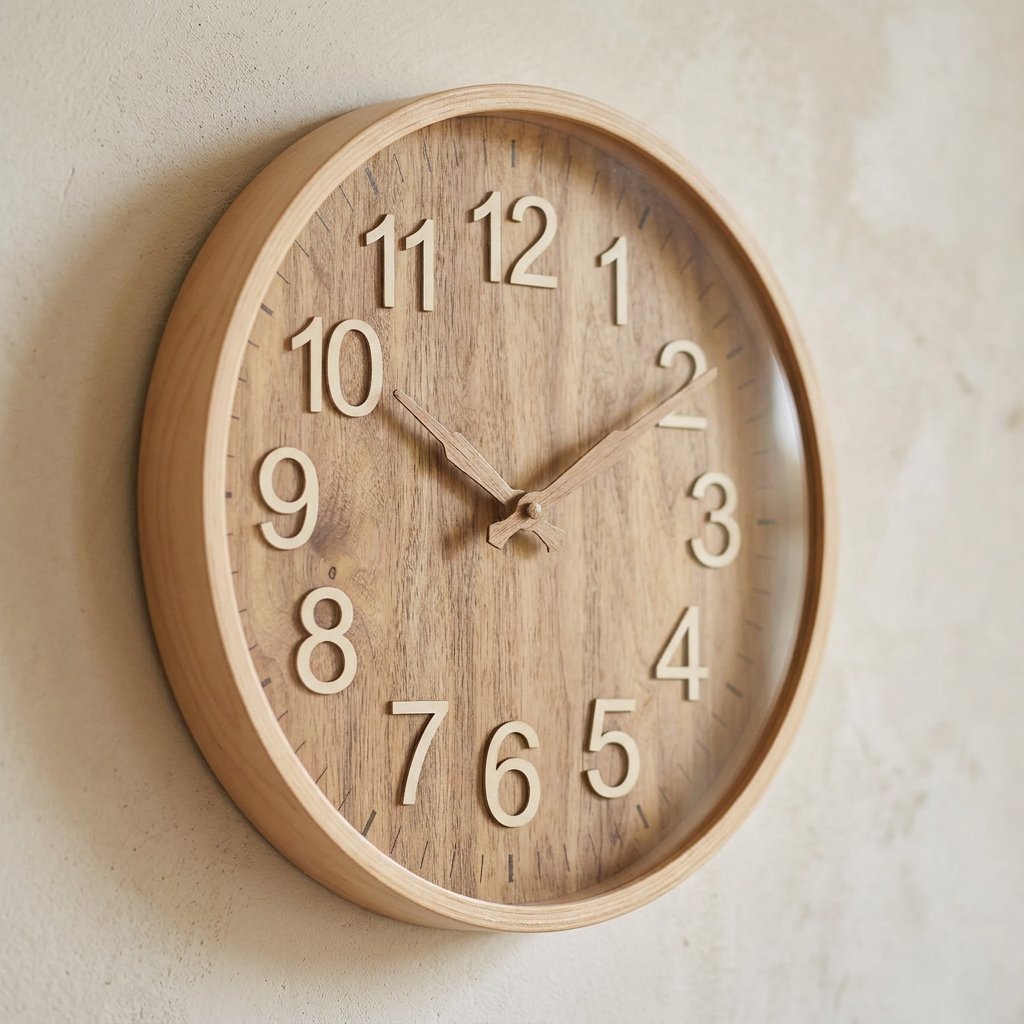 Scandinavian Wooden Wall Clock – product view 3