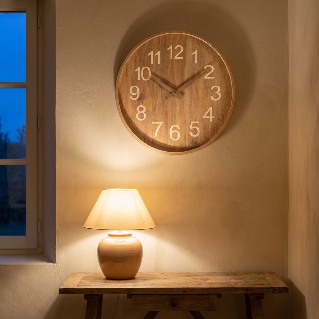 Scandinavian Wooden Wall Clock – product view 4