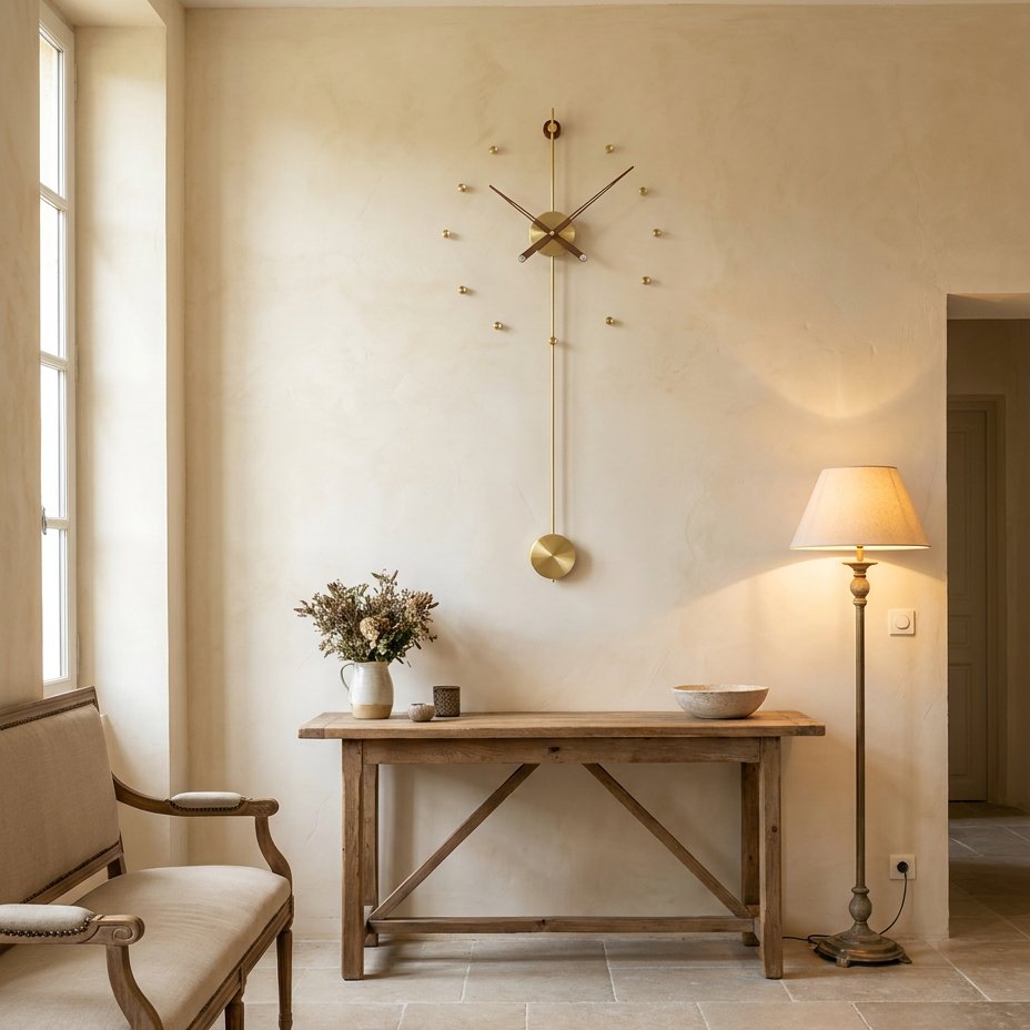 Sleek Gold Metal Pendulum Wall Clock – product view 2