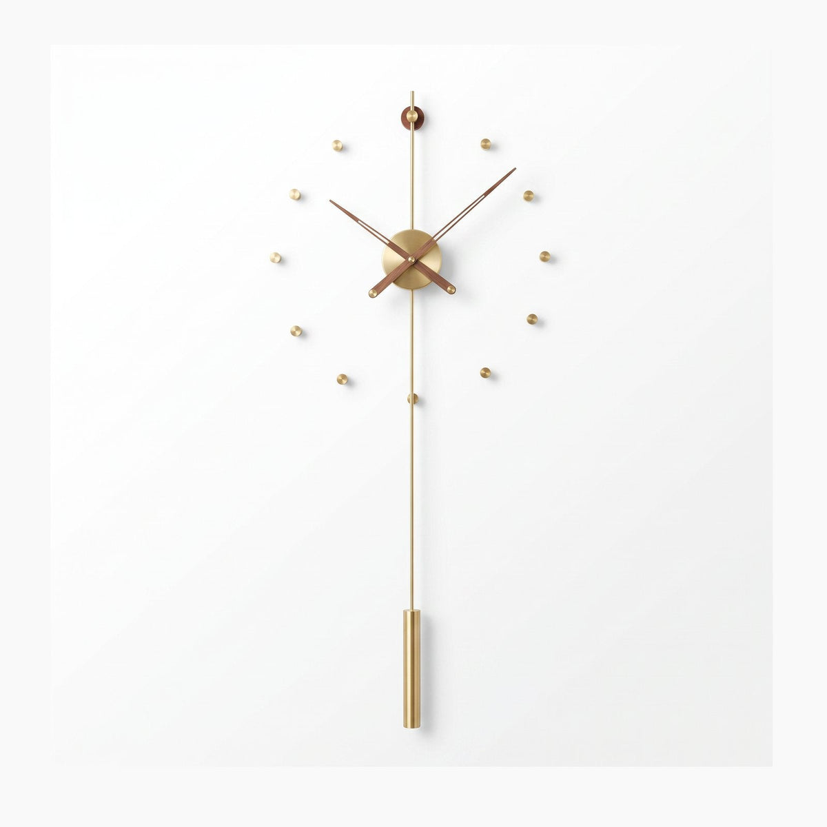 Sleek Gold Metal Pendulum Wall Clock – product view 5