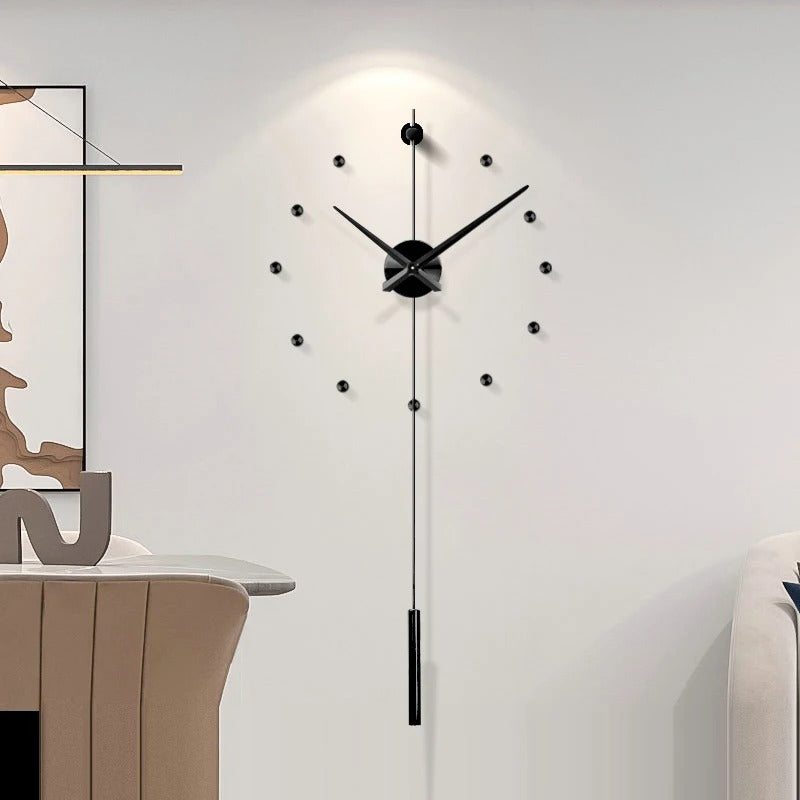 Sleek Gold Metal Pendulum Wall Clock – product view 6