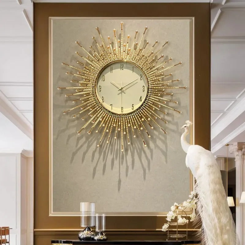 Solar Design Golden Metal Wall Clock – product view 2