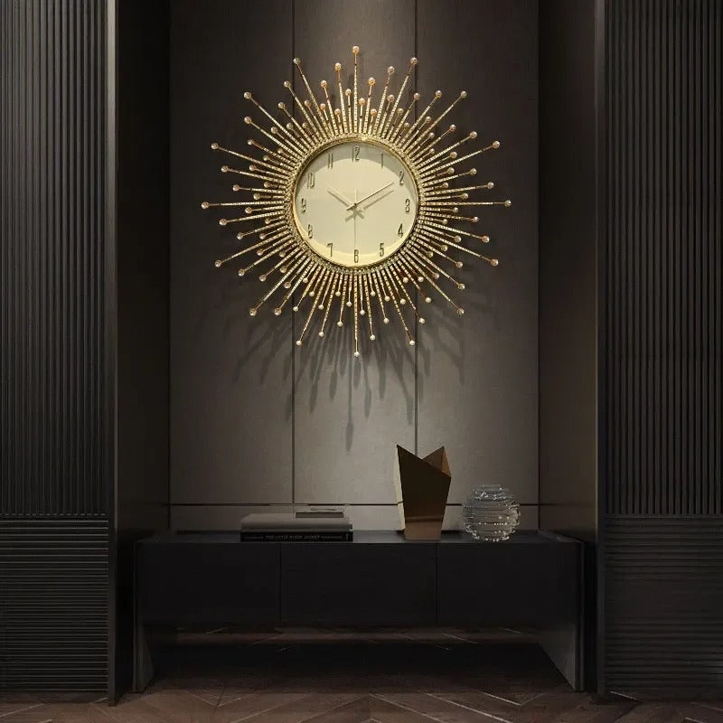 Solar Design Golden Metal Wall Clock – product view 3