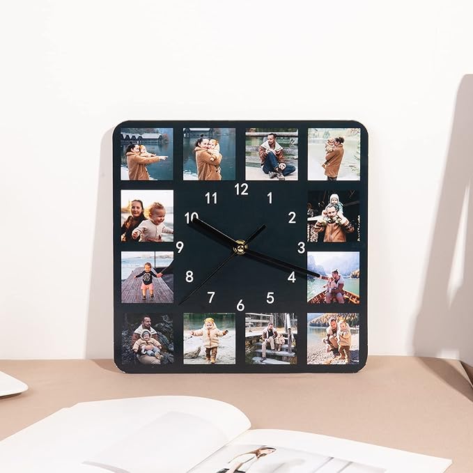 Square Multi-Photo Wall Clock – product image