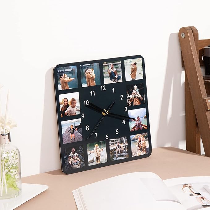 Square Multi-Photo Wall Clock – product view 2
