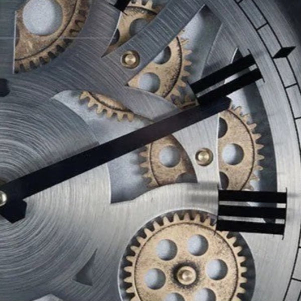 Steampunk Wall Clock Silver – product view 4