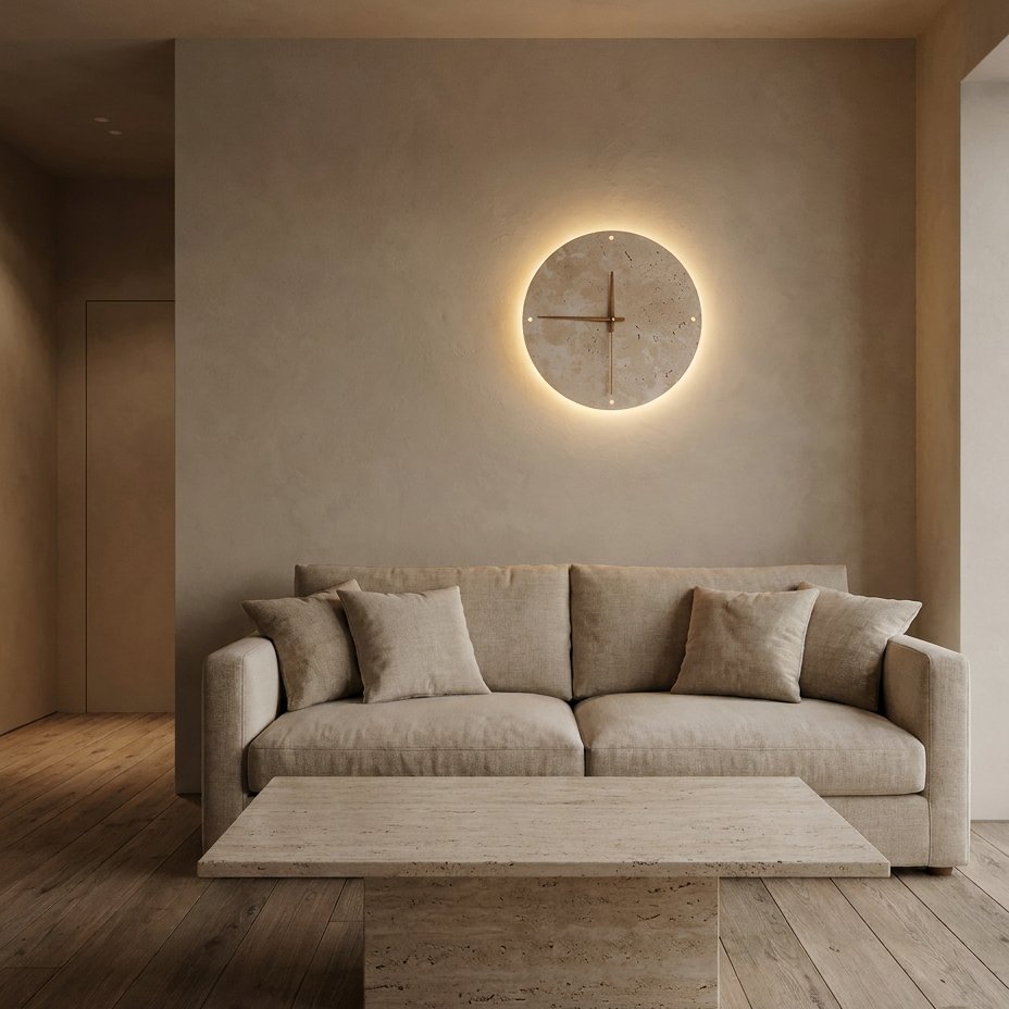 Stone Illumination Wall Clock – product view 2